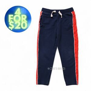 4/$20 - Carters Boys Navy Blue & Red Stripe Pull On Terry Active Pants Size 6